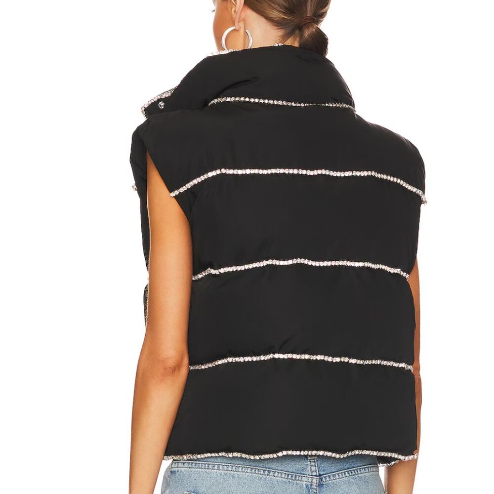 H:ours Rhinestone Puffer Vest - Picture 3 of 5